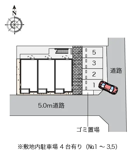 ★手数料０円★東大和市中央　月極駐車場（LP）